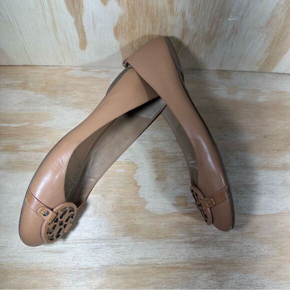 Tory Burch Tan Leather Ballet Flats Women’s Size 8.5 - Picture 3 of 9